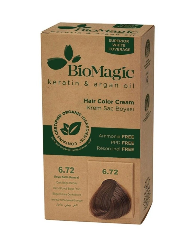Biomagic Hair Coloring Cream_ 6.72 Dark Beige Blonde 60ml - Image 1